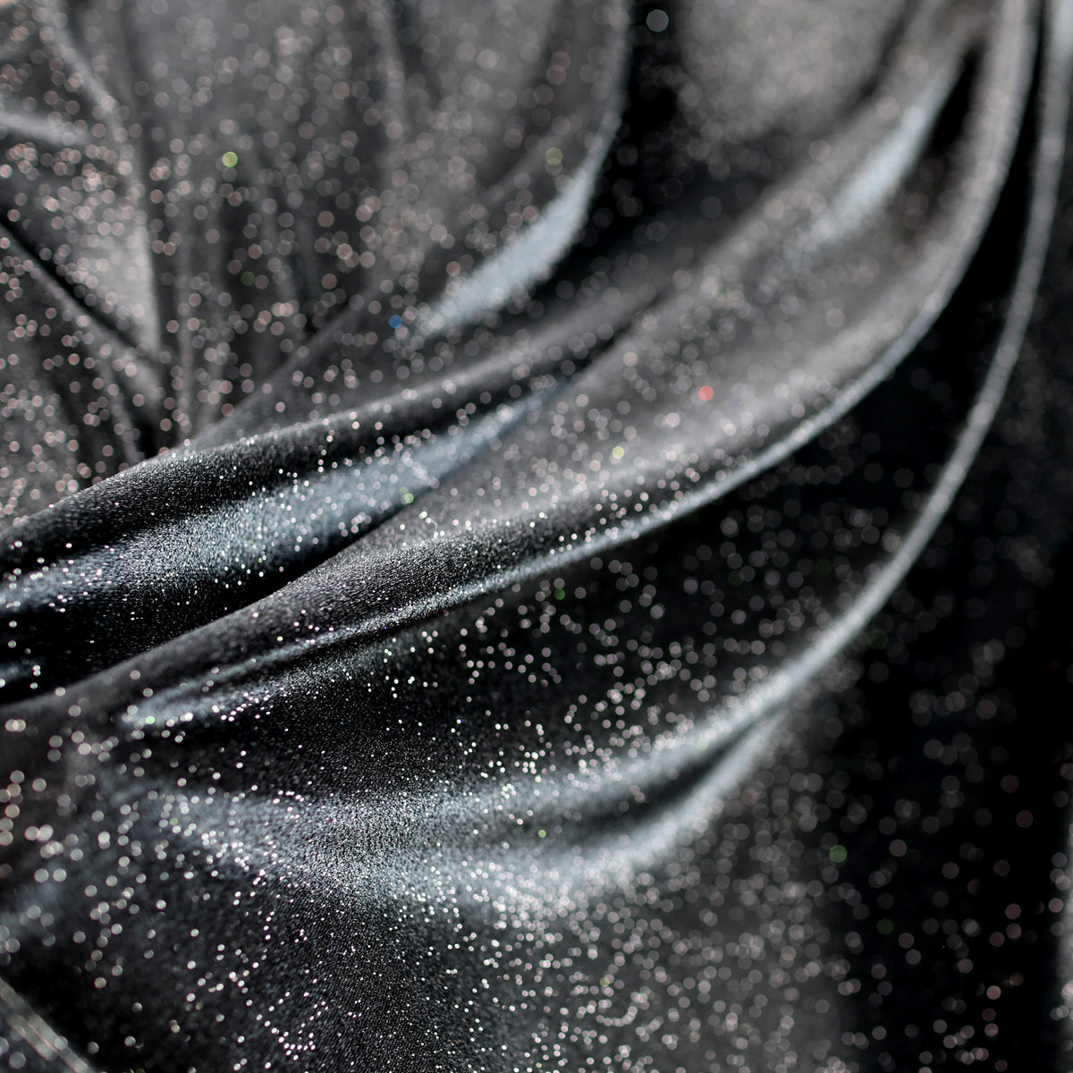 Black Glitter Velvet Fabric by the Yard, Stretch Velvet for Costumes, Eveningwear and Stage Apparel