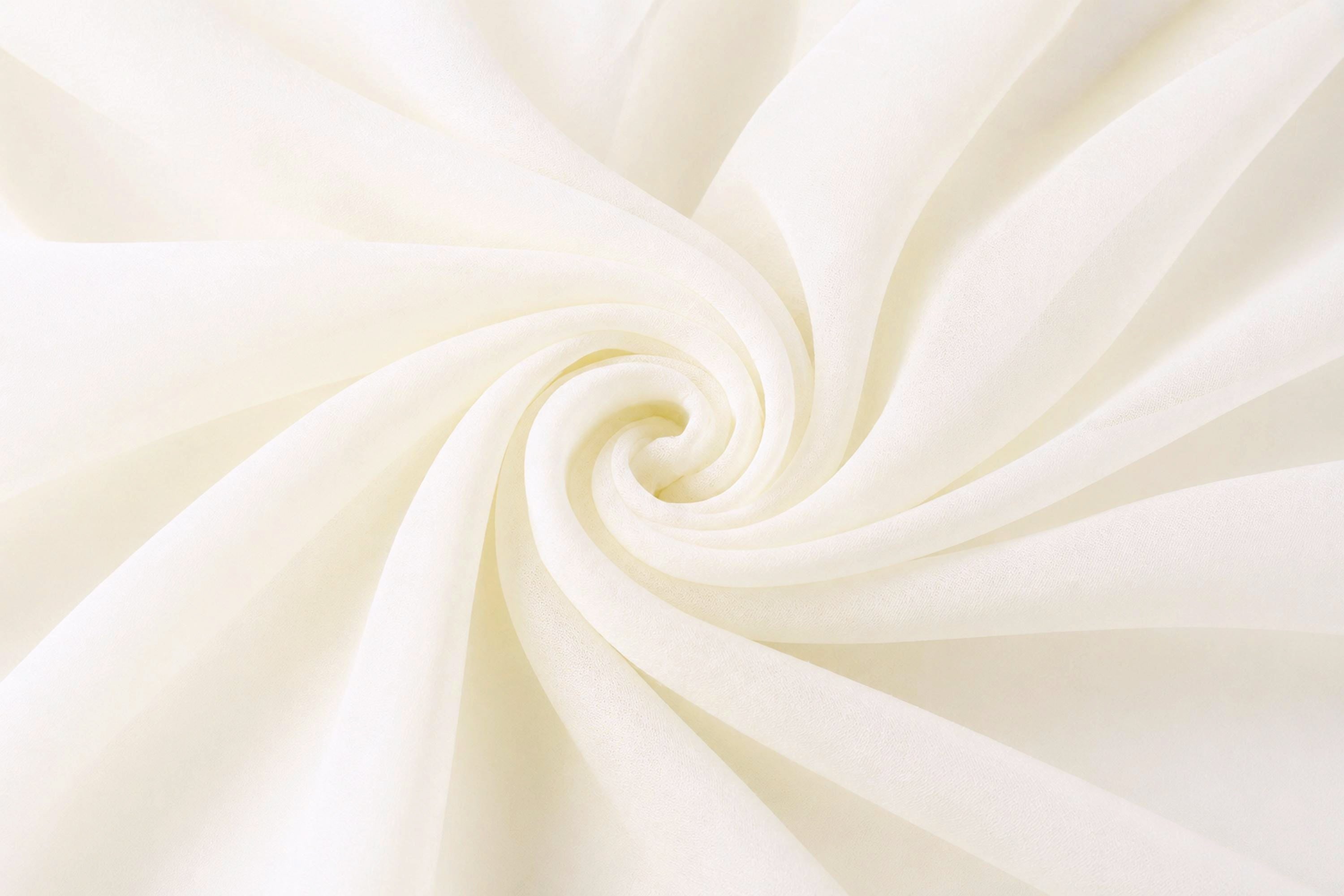 White Ivory Chiffon Fabric – Sheer Bridal Material for Dresses, Veils & Decor
