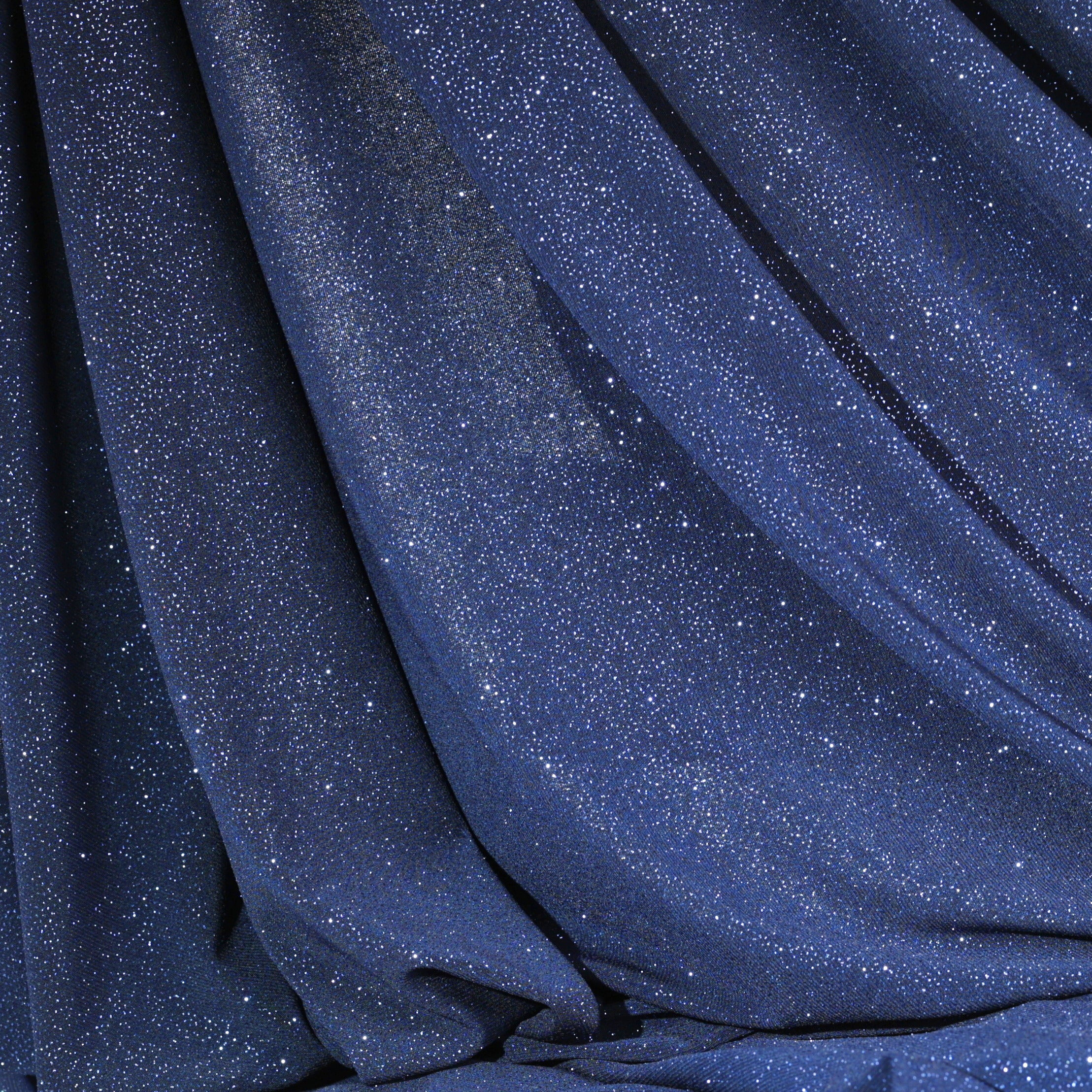 Glitter Spandex Knit Fabric: Shimmer Metallic 4-Way Stretch Material - 18 Colors