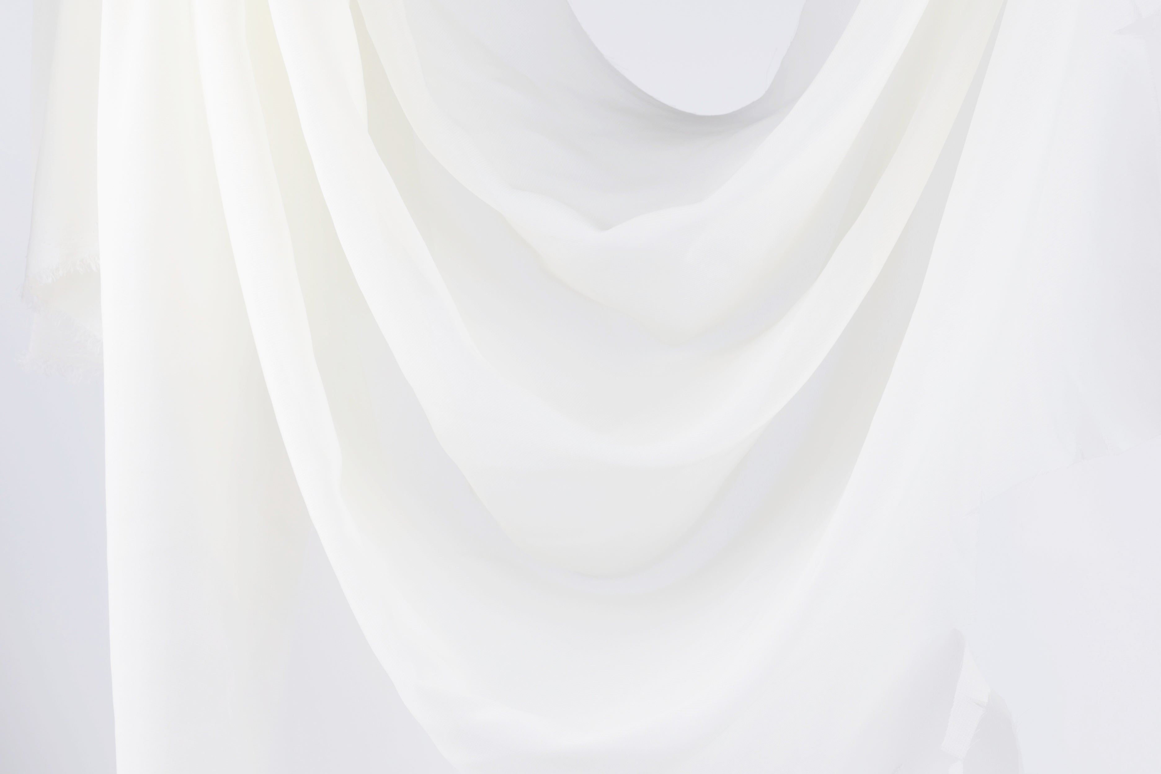 White Ivory Chiffon Fabric – Sheer Bridal Material for Dresses, Veils & Decor