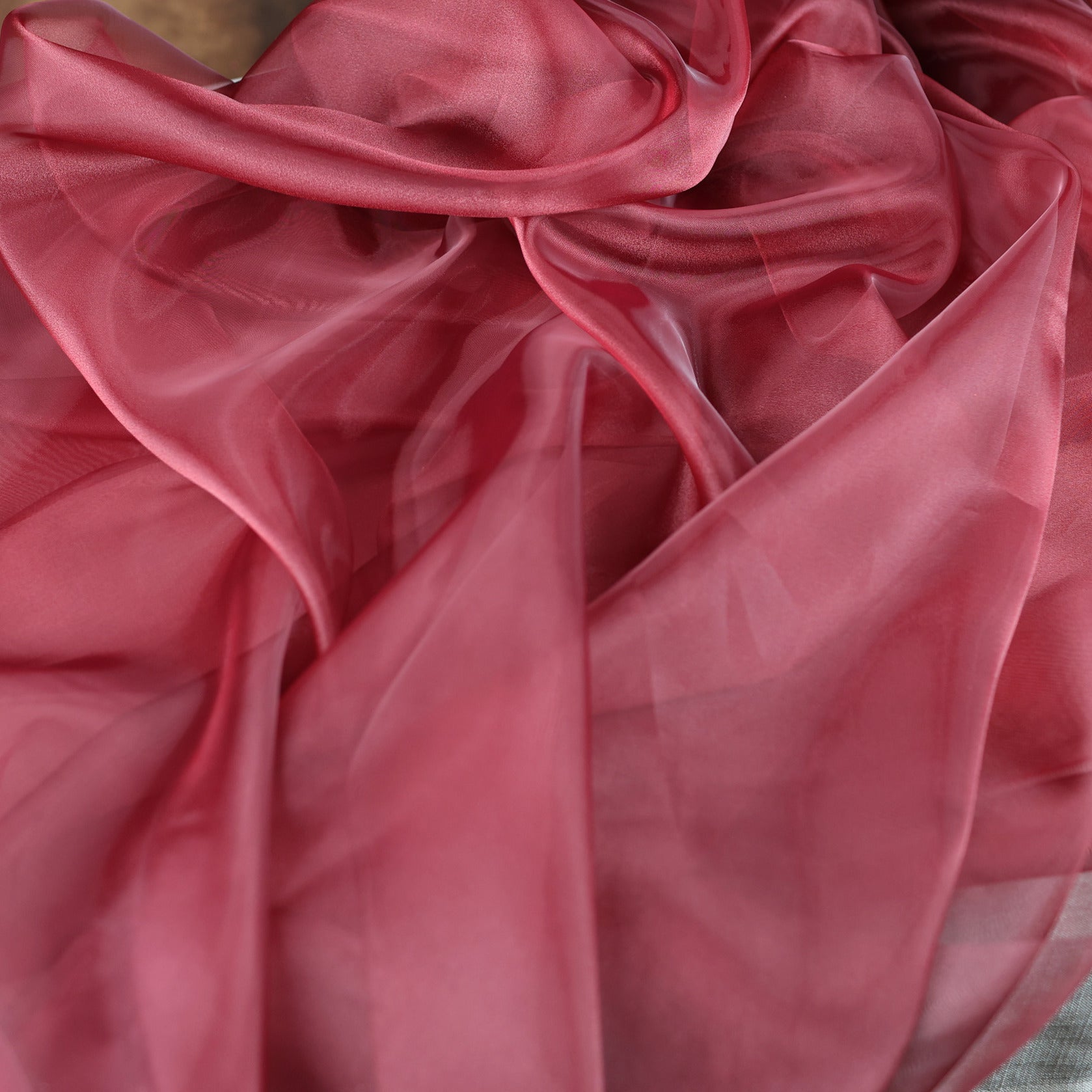 Rich Burgundy Crystal Organdy Fabric – Sheer Organza 58/60" by the Yard