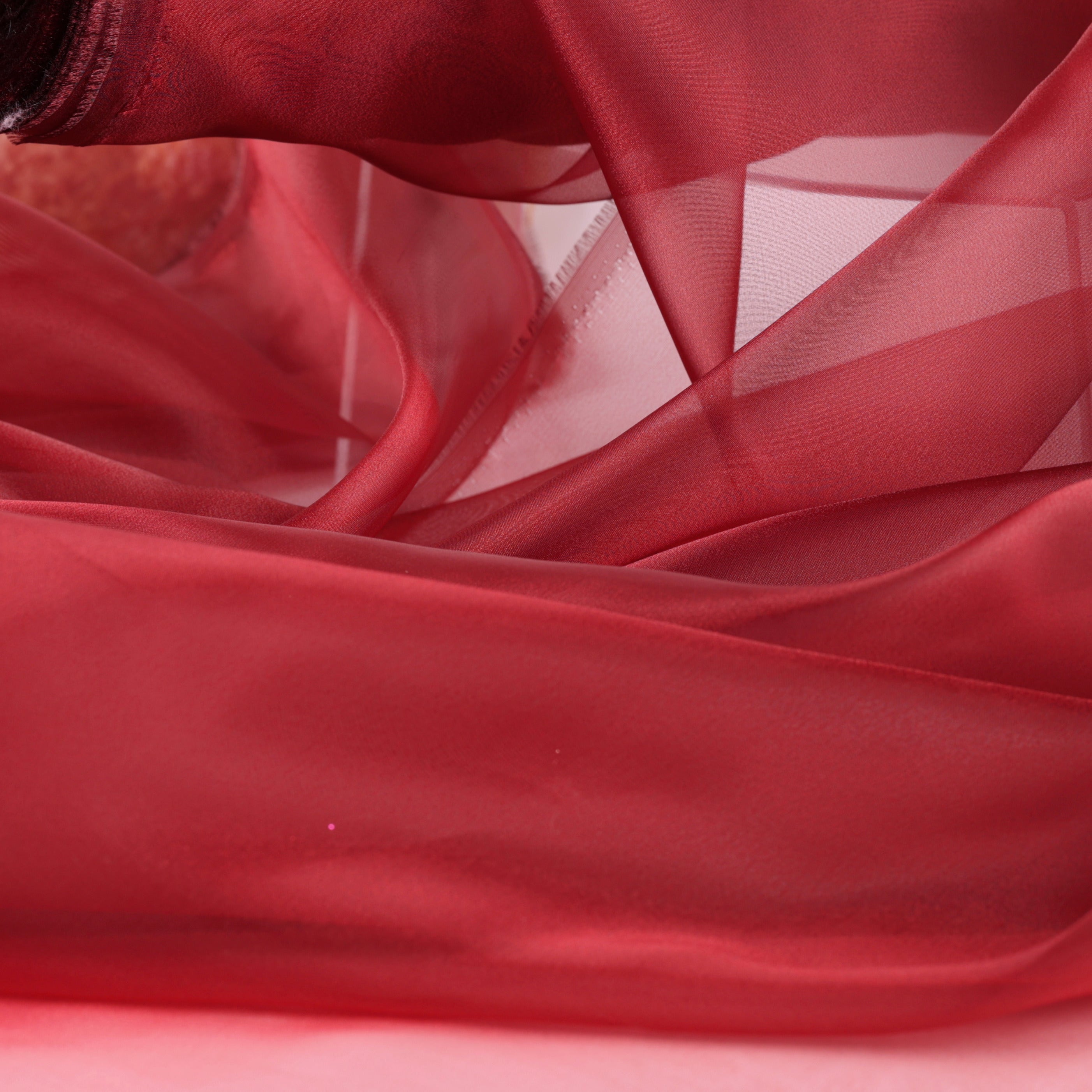 Rich Burgundy Crystal Organdy Fabric – Sheer Organza 58/60" by the Yard