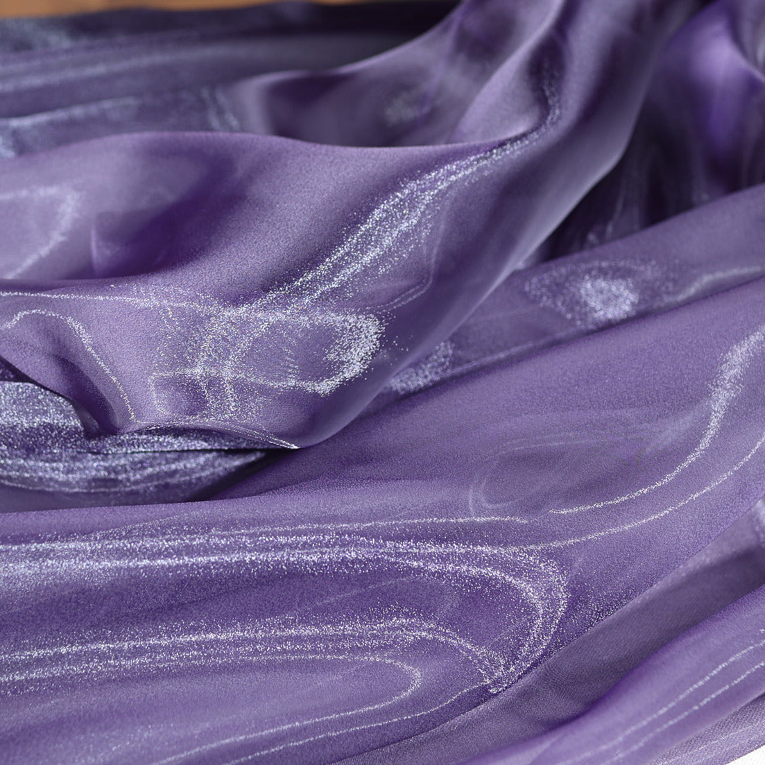 Lavender to Eggplant Crystal Organdy – Violet Organza Fabric 58/60"