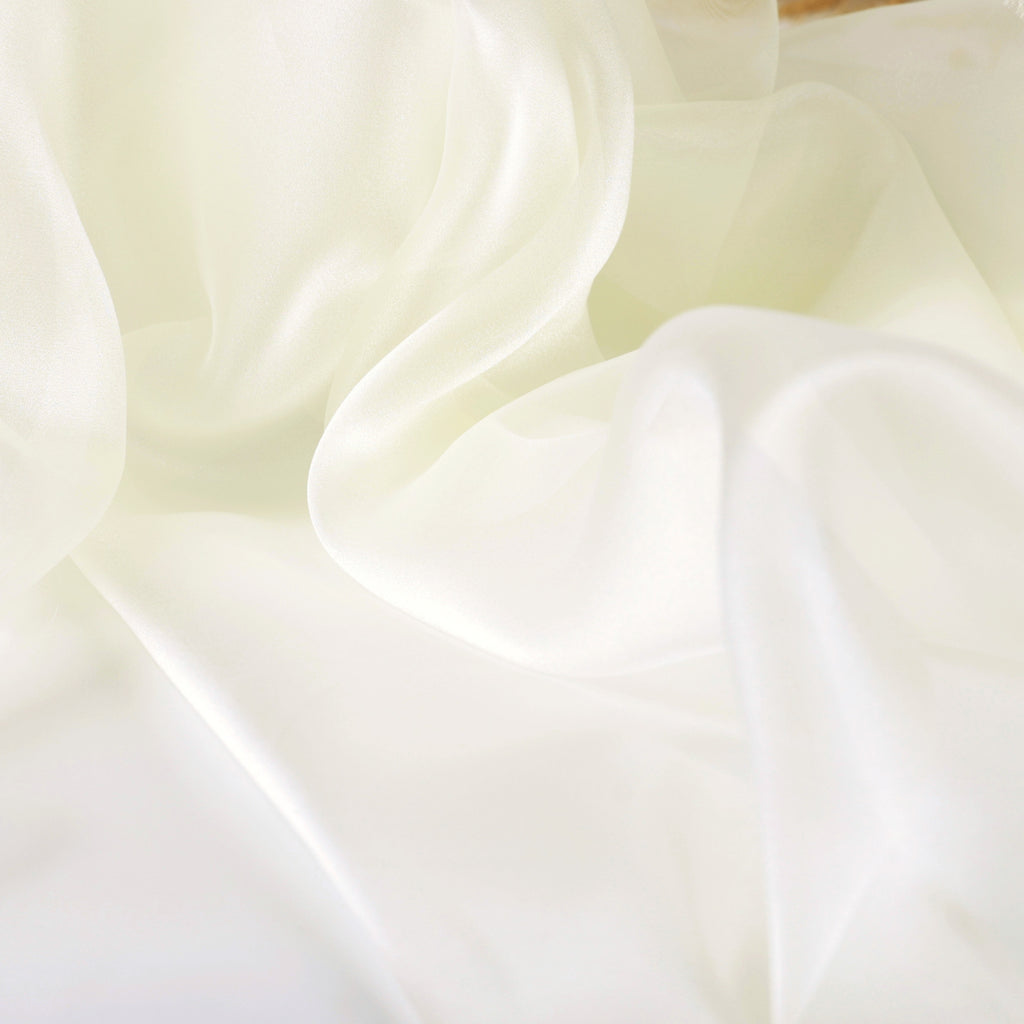 Ivory & White Crystal Organdy Fabric – Sheer Organza 58/60" by the Yard