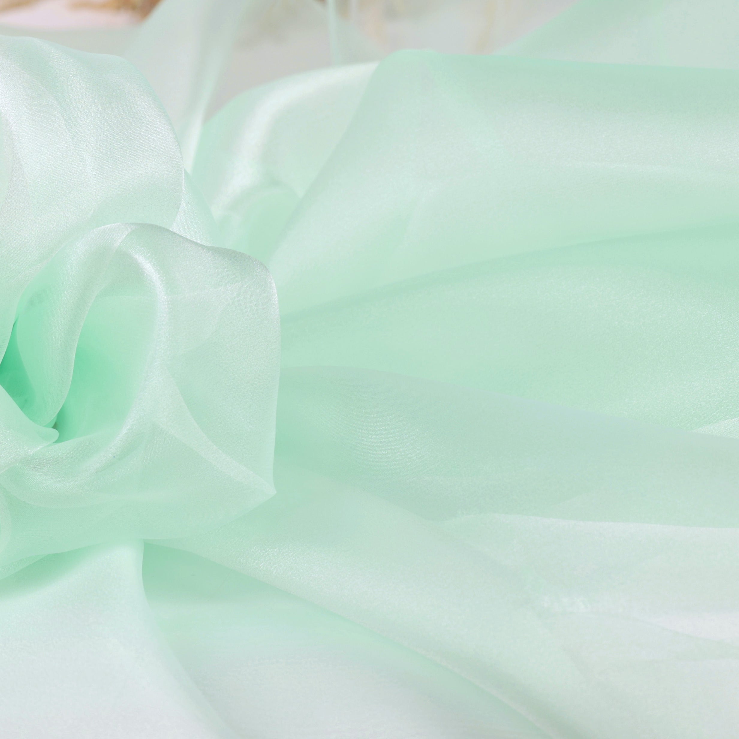 Green Shades Crystal Organdy Fabric by the Yard – Sheer Organza 58/60"