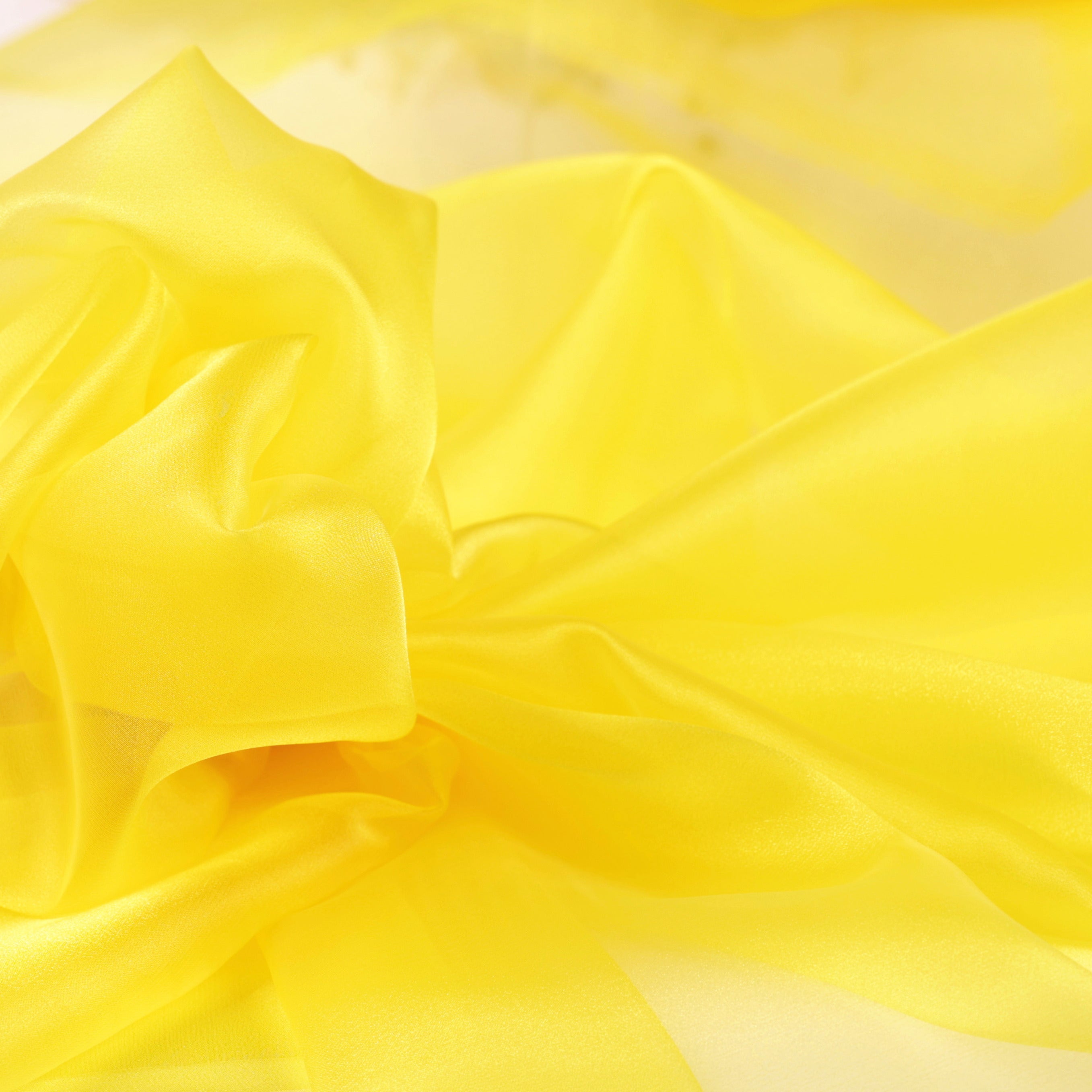 Yellow & Lime Crystal Organdy Fabric – Sheer Organza 58/60" Yardage