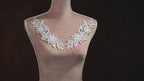 Light Gray Water Soluble Lace Appliques, Matching Floral Embroidery Pairs
