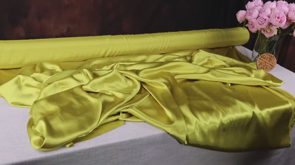Mustard Gold Charmeuse Satin Fabric: Bridal, Prom & Costume Sewing - By The Yard