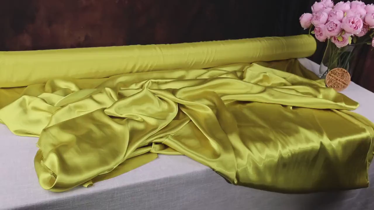 Mustard Gold Charmeuse Satin Fabric: Bridal, Prom & Costume Sewing - By The Yard