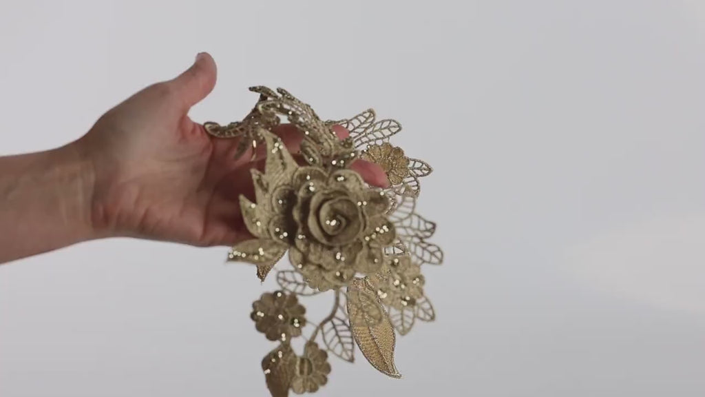 Golden Water soluble Lace Appliques for Sewing Projects