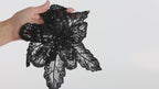 Large Black Floral Lace Appliques, Couture Mesh Embroidery for Dresses