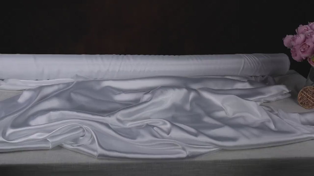 White Charmeuse Satin Fabric: Bridal, Prom & Costume Material - By The Yard