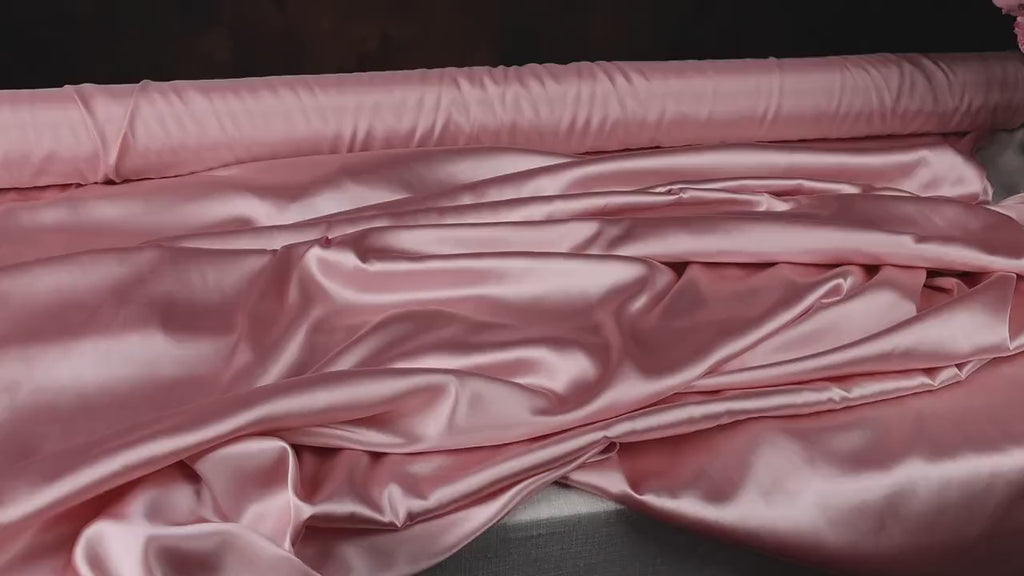 Dark Pink Charmeuse Satin Fabric: Bridal Gowns, Costumes - 58/60" Wide