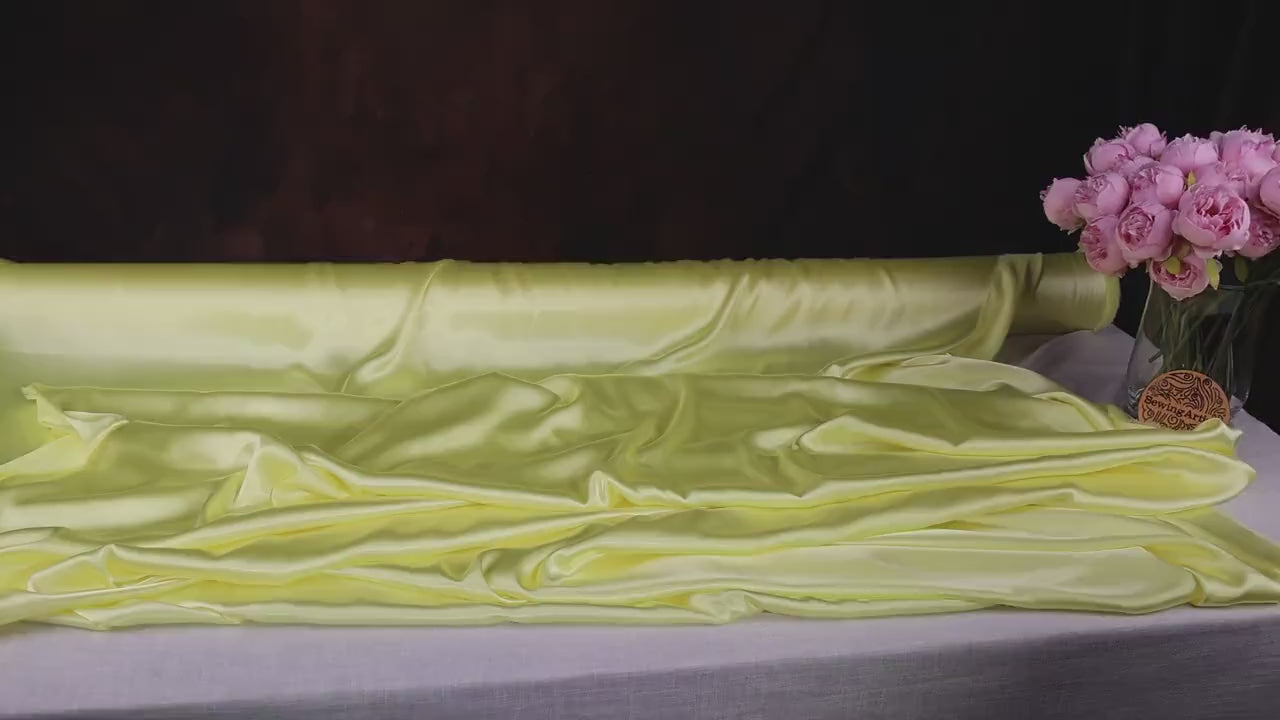 Yellow Charmeuse Satin Fabric: Bridal, Prom & Costume Sewing - 58/60" Wide