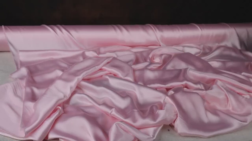 Pink Charmeuse Satin Fabric: Bridal Gowns, Prom Dresses - By The Yard