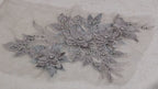 Pearl Gray 3D Floral Appliques, Soft Beaded Lace – 8 Styles
