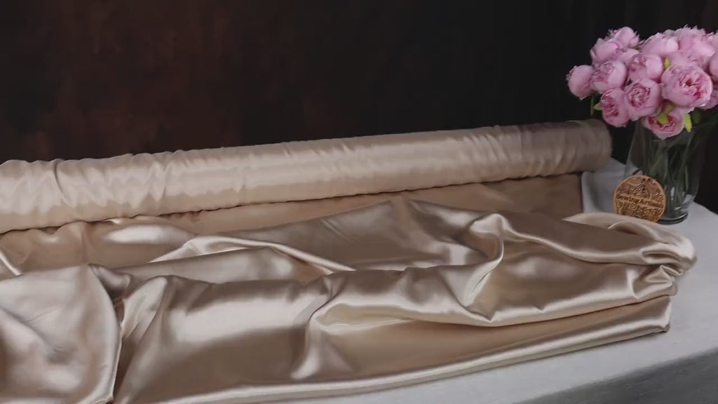 Taupe Charmeuse Satin Fabric: Bridal Gowns, Costumes, Draping - By The Yard