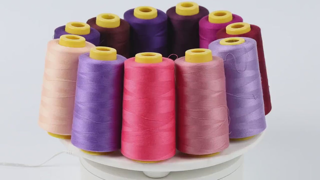 Red Purple Polyester Thread Cone Set – 4150 yd Serger Thread