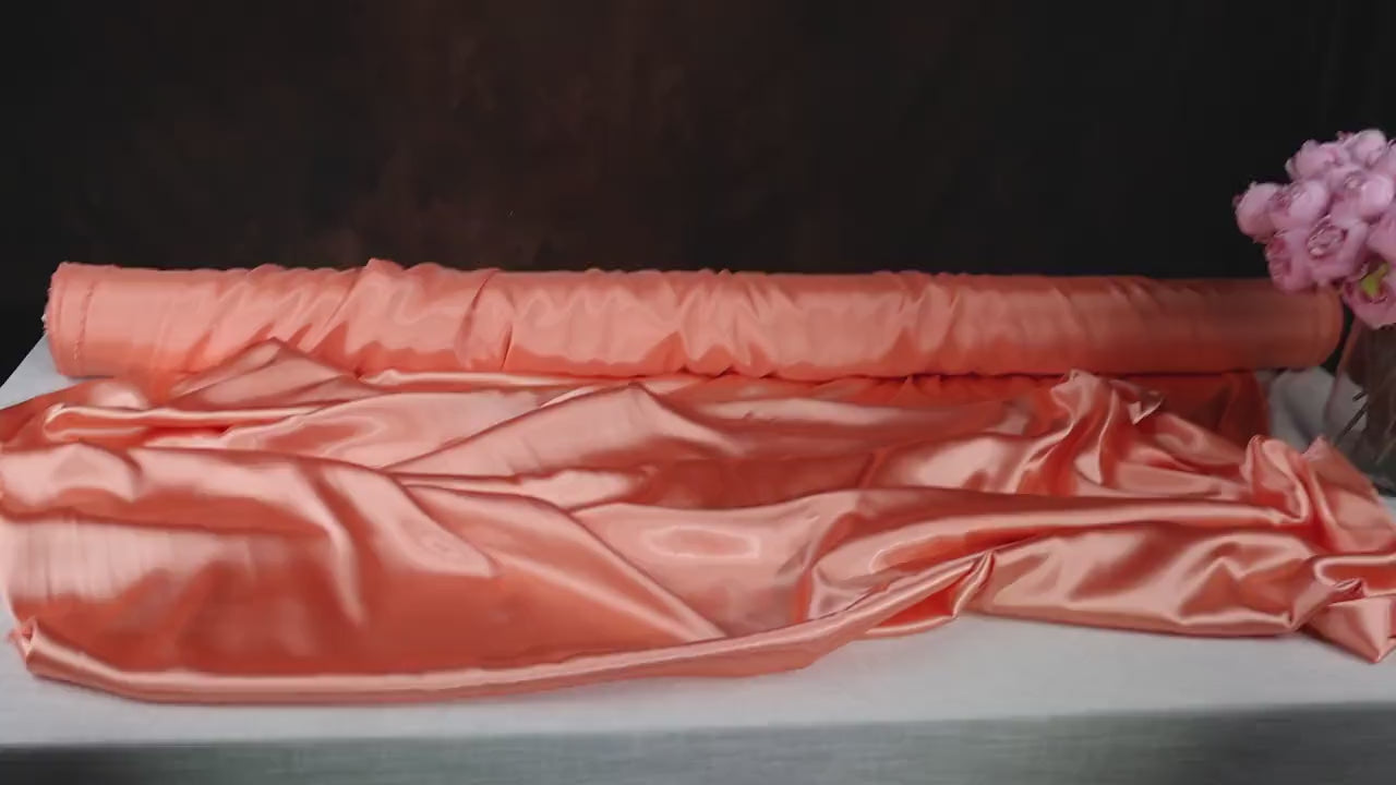 Light Orange Charmeuse Satin Fabric: Bridal, Prom & Costume - By The Yard