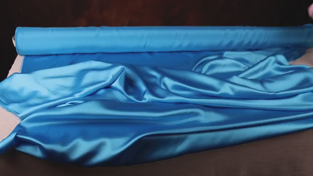 Turquoise Charmeuse Satin Fabric: Bridal Gown & Costume Material