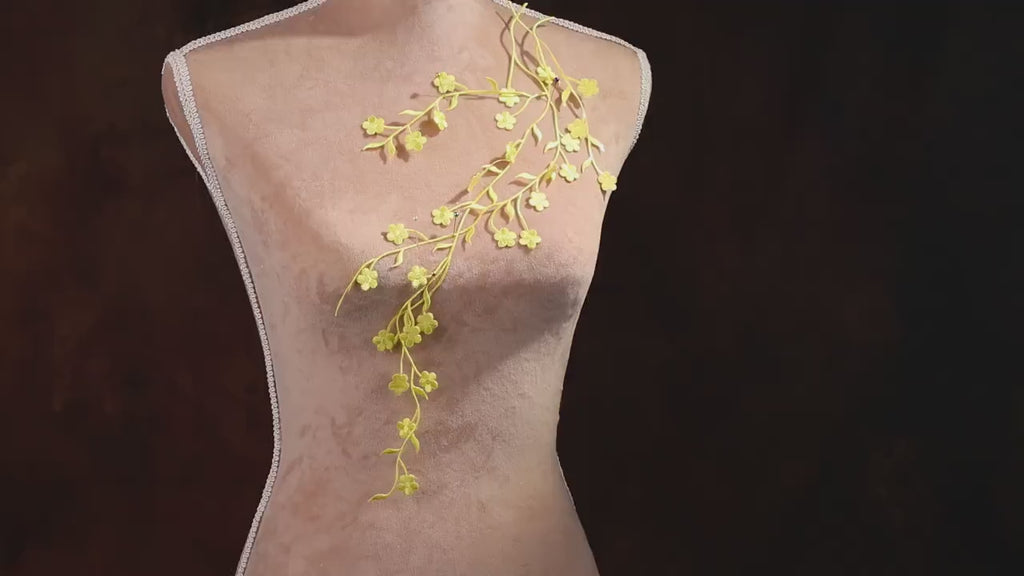 Yellow & Golden Floral Branch Appliques, 7 Bright Designs