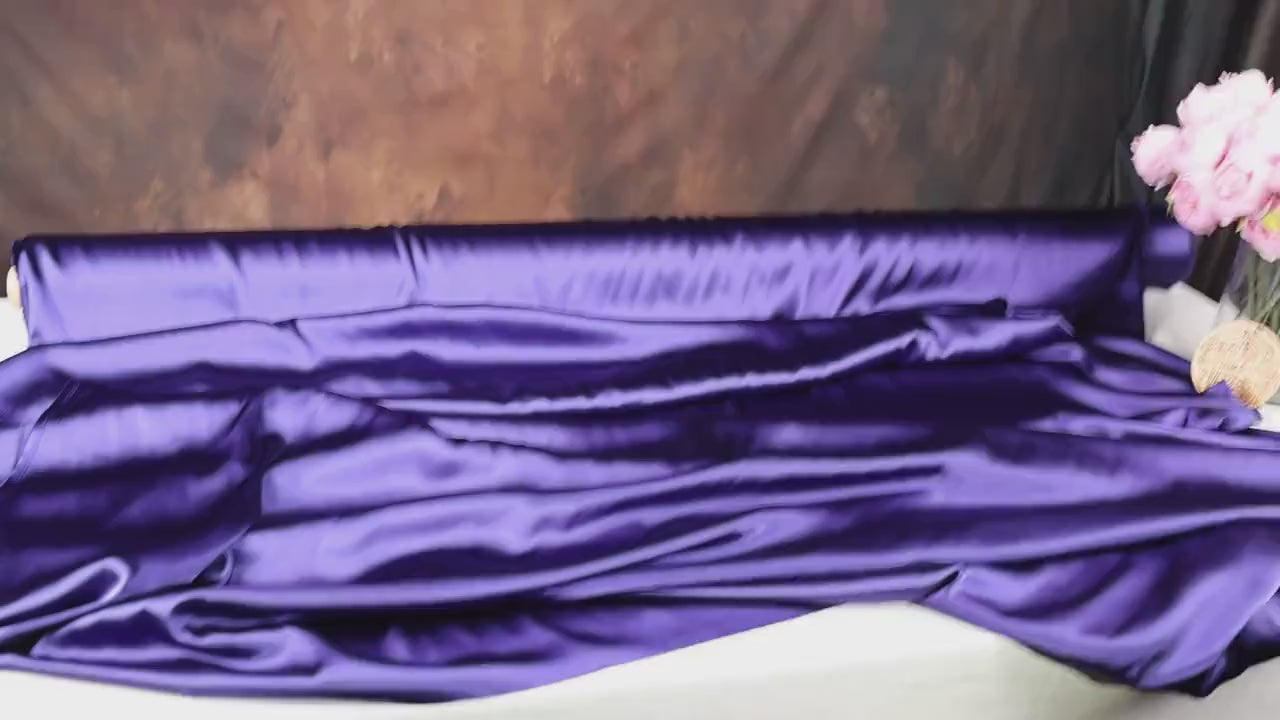 Purple Charmeuse Satin Fabric: Bridal Gowns, Costumes, Draping