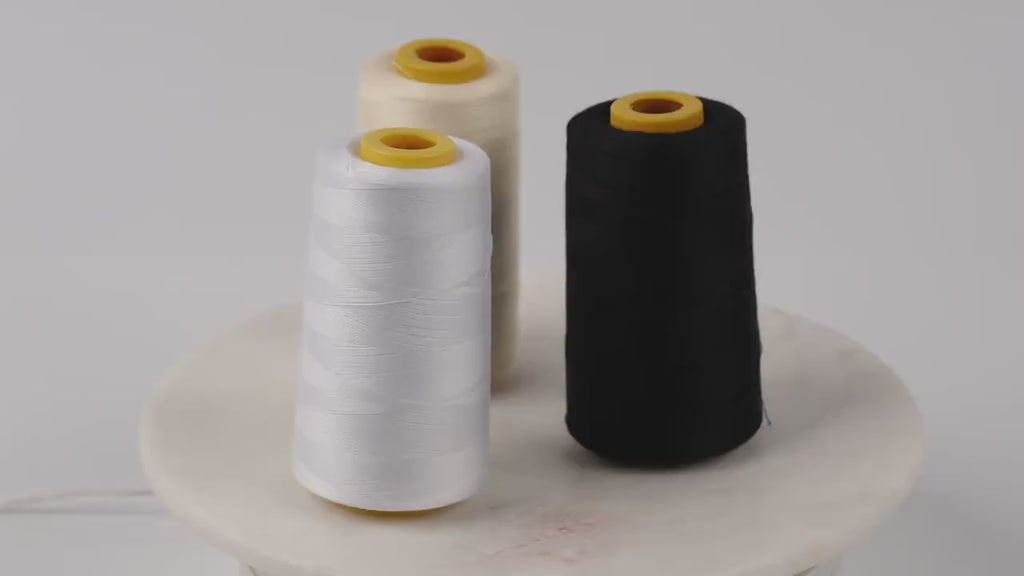 Polyester Sewing Thread Set - Black, White, Ivory (4150 yd)