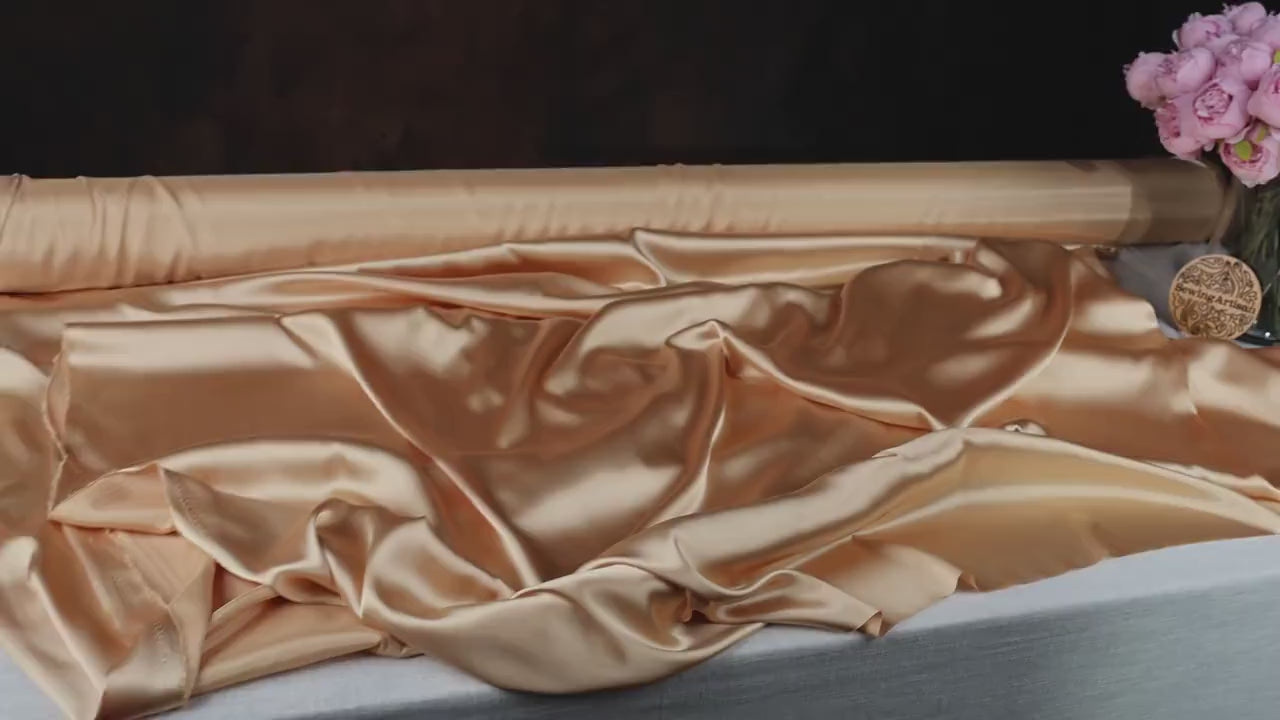 Gold Charmeuse Satin Fabric: Bridal, Prom & Costume Fabric by Yard