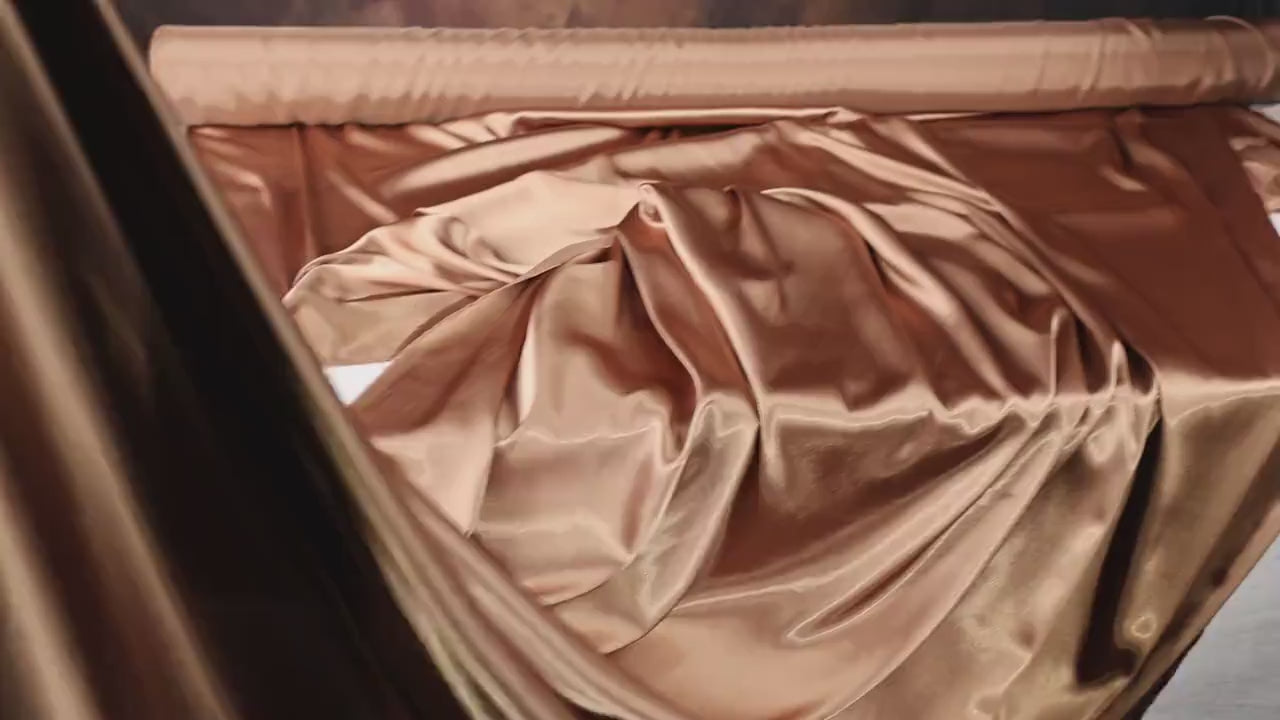 Bronze Charmeuse Satin Fabric: Bridal, Prom & Costume Material