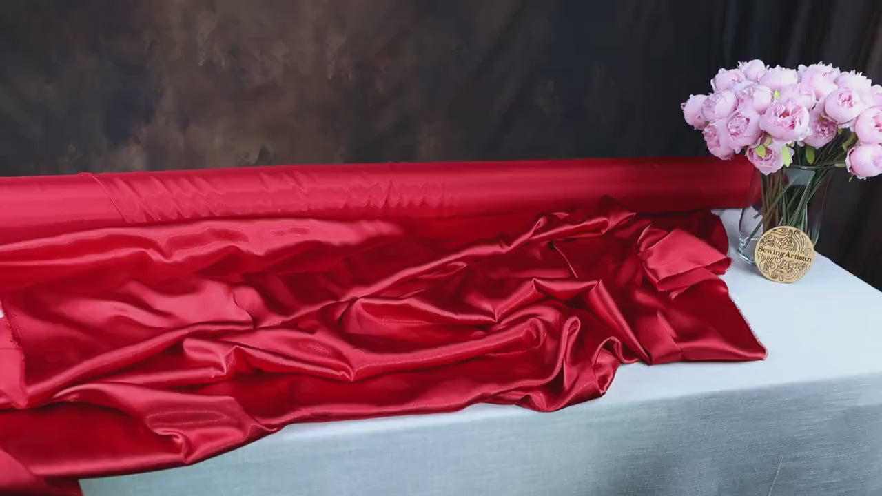 Red Charmeuse Satin Fabric: Bridal Gowns, Costumes, Draping
