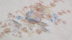 Sophisticated 3D Floral Appliques, Beaded Beige Blue & Pale Blue