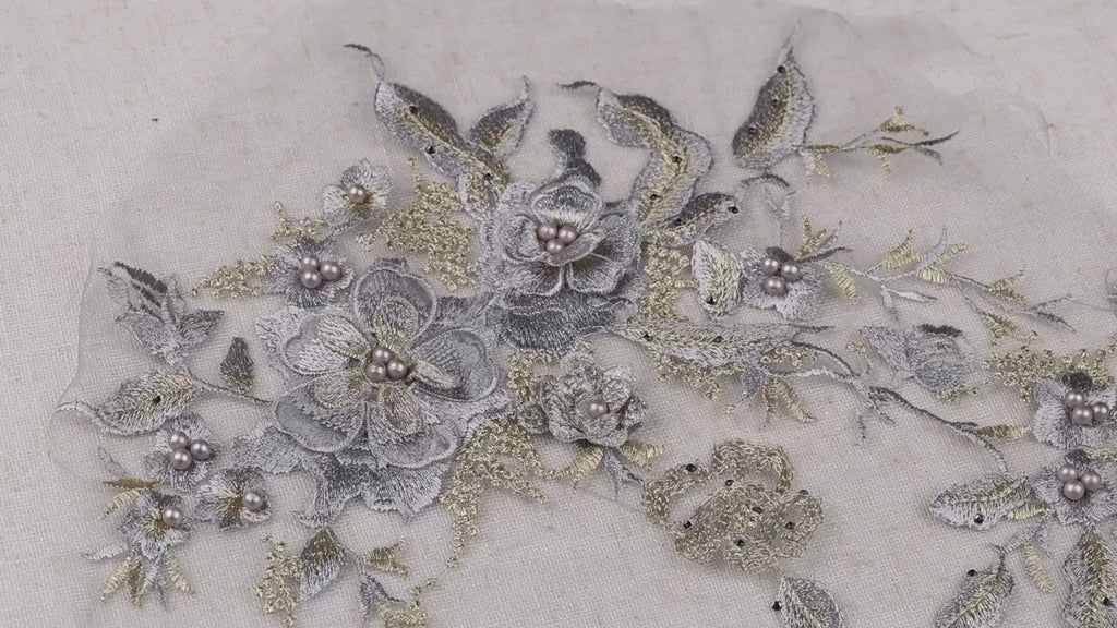 Silver 3D Floral Appliques, Statement & Accent Designs