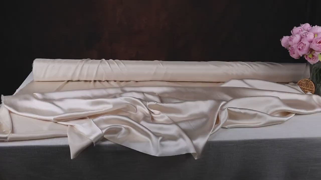 Taupe Charmeuse Satin Fabric: Bridal Gowns, Costumes, Draping - By The Yard