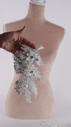 White Floral Lace Appliques, Delicate Embroidery & Oversized 3D Flowers – 5 Styles