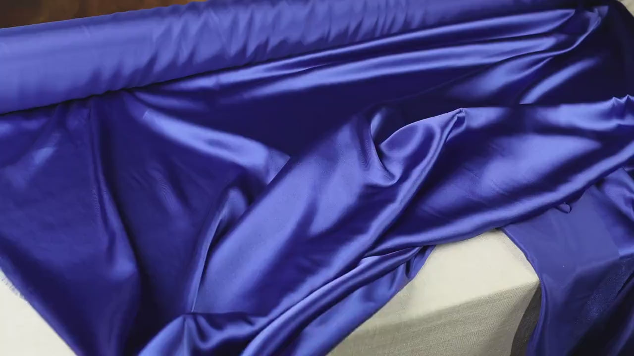 Royal Blue Charmeuse Satin Fabric: Bridal Gown & Costume Material