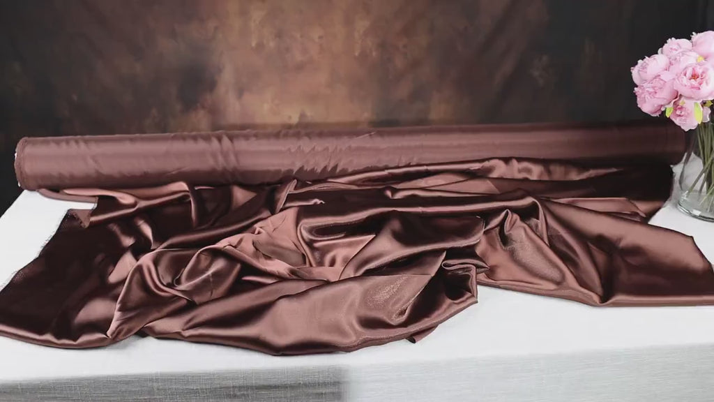 Chocolate Brown Charmeuse Satin Fabric: Bridal, Prom & Event Decor - By The Yard
