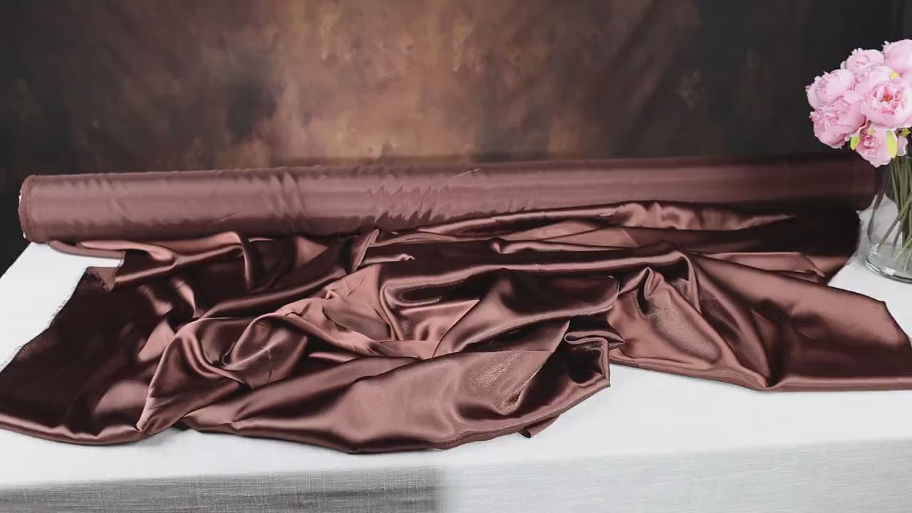 Chocolate Brown Charmeuse Satin Fabric: Bridal, Prom & Event Decor - By The Yard
