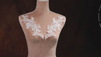 White Lace Appliques, Water Soluble Matching Pair for Bridal & Formal Dresses