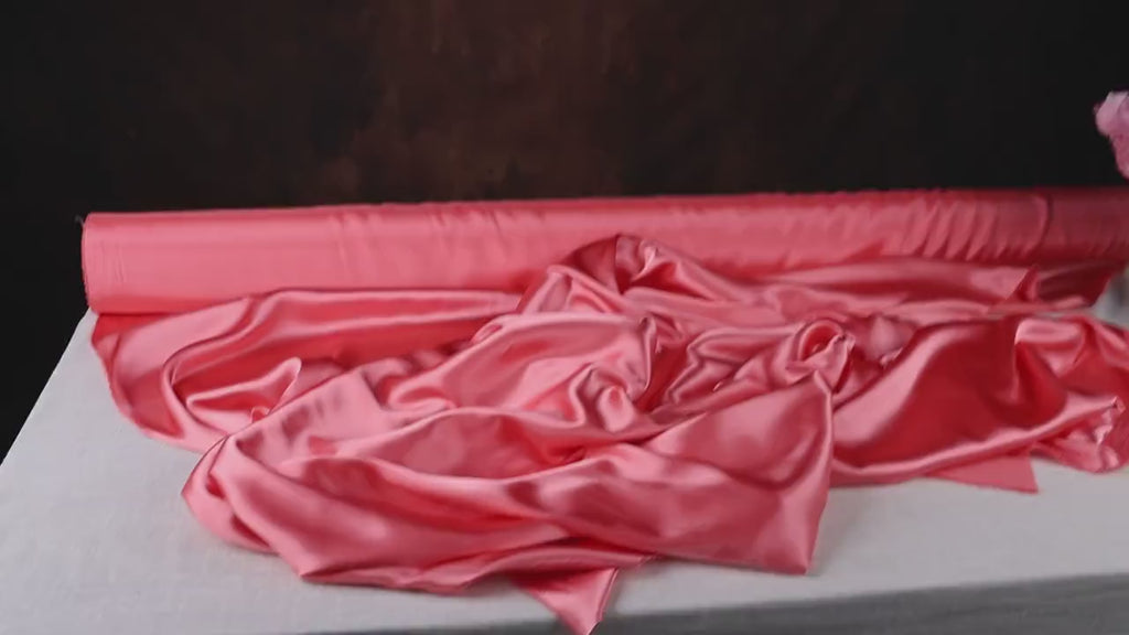 Light Coral Charmeuse Satin Fabric: Bridal, Prom & Costume Sewing