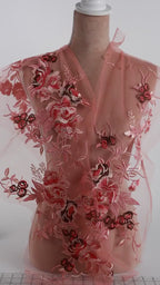 Light Pink Lace Applique Pairs, Delicate Floral Embroidery – 3 Styles
