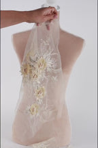 Apricot Beige Floral Lace Appliques, Delicate 3D Embroidery – 4 Styles