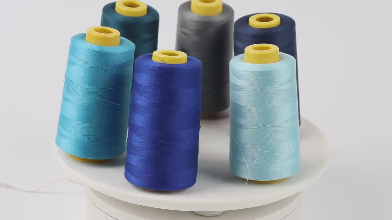 Blue Polyester Sewing Thread Cone – 4150 Yards, All Purpose Spun