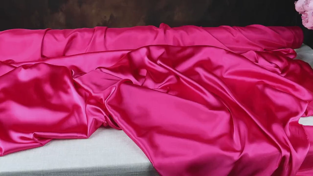Fuchsia Charmeuse Satin Fabric: Bridal, Prom & Event Decor - By The Yard