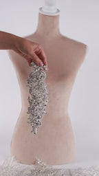White & Silver Bridal Appliques, Sparkling Rhinestone Crystal and Pearl Designs – 4 Styles