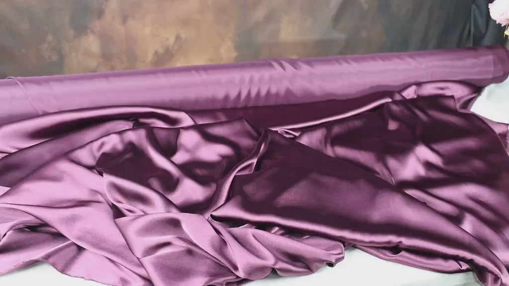 Raisin Charmeuse Satin Fabric: Silky Polyester, Bridal & Costume Sewing