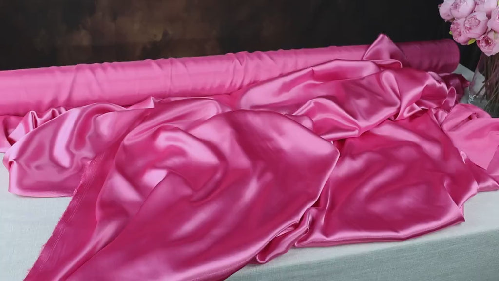 Bubble Pink Charmeuse Satin Fabric: Bridal Gown & Costume Material