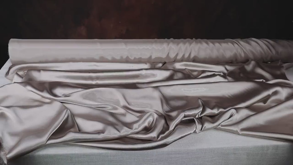 Tan Charmeuse Satin Fabric: Bridal Gowns, Draping & Costumes