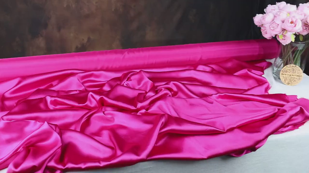 Fuchsia Charmeuse Satin Fabric: Bridal, Gown & Costume Material