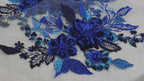 Royal Blue Lace Applique Pairs, 3D Floral & Sequin Lace – 6 Styles