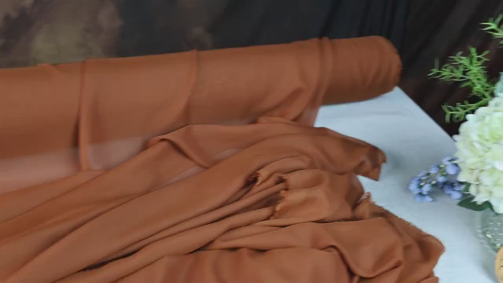 Copper Polyester Chiffon Fabric: Soft Matte Drape, Bridal & Decor By the Yard